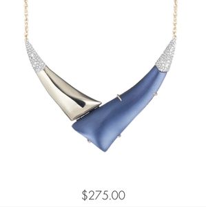 NWOT Alexis Bittar Crystal Encrusted Hinge V Necklace